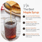 Cleaner Syrup, Better Filtration – Stainless Steel Cone Filter Holder with 20 Paper Filters | 10-Inch Cone Filters for Longer-Lasting Maple Syrup & Frying Oil