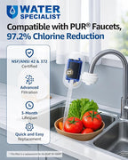 Waterspecialist NSF Certified Filter, Replacement for Pur® Water Filter Faucet , Pur® RF-9999®, Compatible with All Pur® Faucet Mount Filtration Systems (Pack of 3), Model No.: WS708A