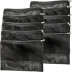 10 Pcs 10" x 7" Aquarium Filter Media Bags, Fish Tank Media Mesh Filter Bags with Zipper, Black Mesh Reusable Bags for Activated Carbon, Ceramic Rings, etc.