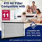 2-Pack 410 Air Filter Replacement Compatible with AprilAire Whole House Air Purifiers,Models 1410, 1610, 2410, 2416, 3410, 4400, MERV 11, Size: 16x25x4 Pleated HVAC AC Furnace Filter