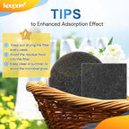 KEEPOW 12 Pack Compost Bin Filter for Kitchen Compost Bin Pail, Charcoal Filters for Compost Bucket, Activated Carbon Filter for Compost Pail Counter Refill (6 Round + 6 Square)