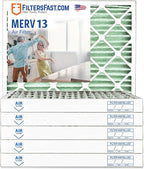 Filters Fast 16x24x2 Pleated Air Filter Merv 13, 2 AC Furnace Air Filters, Made in the USA, Actual Size 15.375x23.375x1.75, 6 Pack
