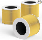 Leemone Core Mini Pet Replacement Filter for LEVOIT Core Mini Air Purifiers, High-Efficiency Activated Carbon, Replace Part Core Mini-RF, 3 Pack,yellow
