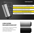 TerraBloom 6" x 24" Carbon Filter for Grow Tent - 46mm Activated Charcoal Air Filter - Maximize Airflow with 550 CFM - Premium Carbon Air Filter & Charcoal Filter for Homes & Commercial Applications