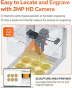 5W Desktop Laser Engraver with Camera, WiFi & AI, A1 Pro AA Beginner Smart Laser Engraver Machine for Home DIY, Beginners, Personal Gifts Engraves Wood/Leather/Paper/Glass/Food, Class 1