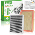 Engine+Cabin Air Filters Fit for 2021-2026 Chrysler Grand Caravan V6 (3.6L Gas), 2017-2026 Pacifica V6 (3.6L Flex/Gas) Engine Air Filter Replacement Car Accessories CA12091 68214516AA CF12283