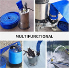 3" x 50 FT Pool Backwash Hose, Blue Heavy Duty Reinforced PVC Lay Flat Water Discharge Hose for Swimming Pool Filter Pump,with 2 Clamp