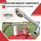 iFJF 1200KTG9075 Fuel Filter Head with 3/4” ST Elbow and 3/4 x 7” Aluminum Nipple Replacement for 1200KTF7018 Fuel Filter