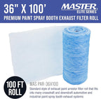 Master Airbrush Elite Paint Spray Booth Exhaust Filter Roll 36" x 100' - 18 Gram Heavy-Duty Fiberglass Paint Arrestor for Filtering Overspray Particles in Auto Body Shops & Refinish Booths