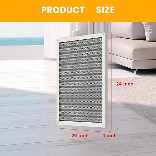 20x24x1 HVAC Furnace Air Filter, Lasts a Lifetime, Washable, the Last HVAC Filter You Will Ever Buy, Breathe Safely at Home or in the Office,Merv 8(Actual Size:19.5x23.5x0.82 Inch)