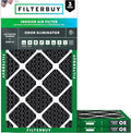 Filterbuy 16x25x1 Air Filter MERV 10 Odor & Allergy Defense with Activated Carbon (3-Pack), Electrostatic Pleated HVAC AC Furnace Filters Replacement, Made in USA (Actual Size: 15.50 x 24.50 x 0.75)