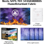 4 Pcs Fluorescent Light Covers - Classroom, Office 4 x 2 Feet Flame Retardant Magnetic Covers for Ceiling Lights Filters (Forests & Starry Sky)