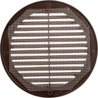Vent Systems 6" Inch (Opening Dimensions) Brown Soffit Vent Cover - Plastic Return Air Vent Cover - Round Ventilation Grille with Mesh Screen - HVAC Register Louver for Bathroom, Home, Kitchen