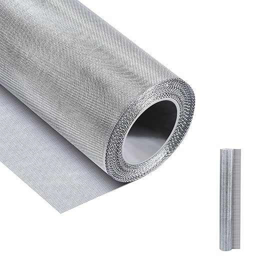 40 Mesh 304 Stainless Steel Mesh Screen, 24'' x 118''（60cm×300cm） Wire Screen Mesh, Rust Free Woven Wire Mesh, Metal Mesh Screen for Air Vents, Window Screen, Filters, Cage,Garden Covers
