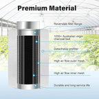 iPower 6 Inch Carbon Filter Odor Control with Australia Virgin Charcoal for Inline Fan Indoor Plants Grow Tent, Reversible Flange, Prefilter Included