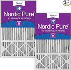 Nordic Pure 16x25x5 (Actual Size: 15 3/4 x 24 3/4 x 4 3/8) Honeywell/Lennox Replacement MERV 8 Air Filters 2 Pack