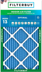 Filterbuy 8x24x1 Air Filter MERV 13 Optimal Smoke & Allergy Defense (1-Pack), Electrostatic Pleated HVAC AC Furnace Filters Replacement, Made in USA (Actual Size: 8.00 x 24.00 x 0.75)