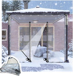 Transparent Tarpaulin Side Panels, Outdoor Clear Tarp Curtains with Zipper Door, Curtain Patio Enclosure for Pergola Porch Carport Canopies(5x5m)