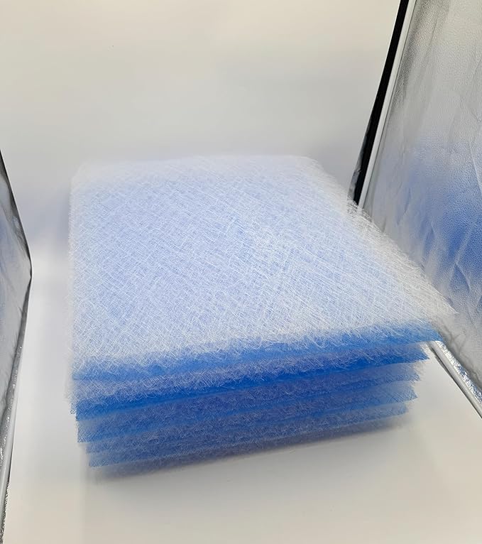 Paint Booth Exhaust Fiberglass Filter, Blue/White Paint Arrestor for Spray Booth (200/case, 25" x 20")