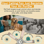 Barnakl Pet Fresh Ceiling Fan Filters for Blades, Zeolite Air Filters, Ceiling Fan Air Purifier Pads, Odorless Pet Odor Eliminator for Home, Fan Filters for Dust, Dander & Odors – 3 Pack