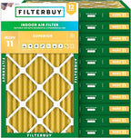 Filterbuy 12x24x2 Air Filter MERV 11 Superior Pet & Allergy Defense (12-Pack), Electrostatic Pleated HVAC AC Furnace Filters Replacement, Made in USA (Actual Size: 11.38 x 23.38 x 1.75)