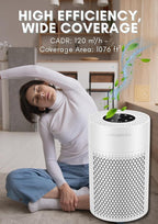 MEGAWISE Air Purifier for Home, Bedroom & Office, H13 True HEPA Filter, Smart Air Quality Sensor, Removes Dust, Smoke & Odors, Quiet Sleep Mode, Covers Up to 216 sq. ft.