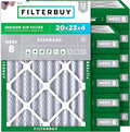 Filterbuy 20x23x4 Air Filter MERV 8 Essential Dust & Allergy Defense (12-Pack), Electrostatic Pleated HVAC AC Furnace Filters Replacement, Made in USA (Actual Size: 19.50 x 22.50 x 3.63)