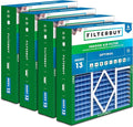 Filterbuy 20x20x5 Air Filter MERV 13 Optimal Smoke & Allergy Defense (4-Pack), Pleated HVAC AC Furnace Filters for Amana, Coleman, Goodman, Maytag, York, and More (Actual Size: 20.25 x 20.75 x 5.25)