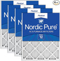 Nordic Pure 16x30x1 (Actual Size: 15 3/4 x 29 11/16 x 3/4) Pleated MERV 12 Air Filters 4 Pack