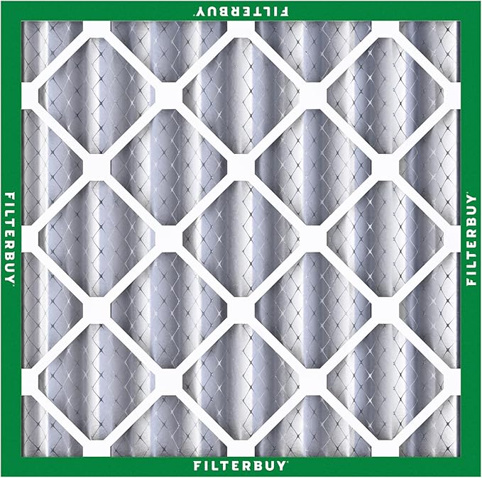 Filterbuy 13.25x13.25x4 Air Filter MERV 8 Essential Dust & Allergy Defense (5-Pack), Electrostatic Pleated HVAC AC Furnace Filters Replacement, Made in USA (Actual Size: 13.25 x 13.25 x 3.63)