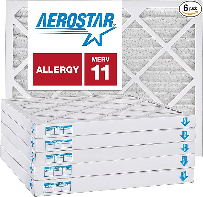 Aerostar 24x24x2 MERV 11, Pleated Air Filter, 24x24x2, Box of 6, Made in the USA