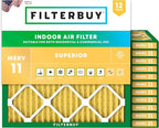 Filterbuy 15x15x1 Air Filter MERV 11 Superior Pet & Allergy Defense (12-Pack), Electrostatic Pleated HVAC AC Furnace Filters Replacement, Made in USA (Actual Size: 15.00 x 15.00 x 0.75)