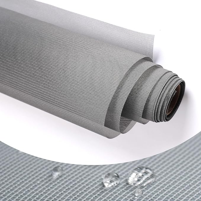 High Density dustproof and Pollen Proof net Window Screen mesh roll Used to Replace Screen Windows and Doors (Grey high-Density mesh,787''×37''(2000×95cm)