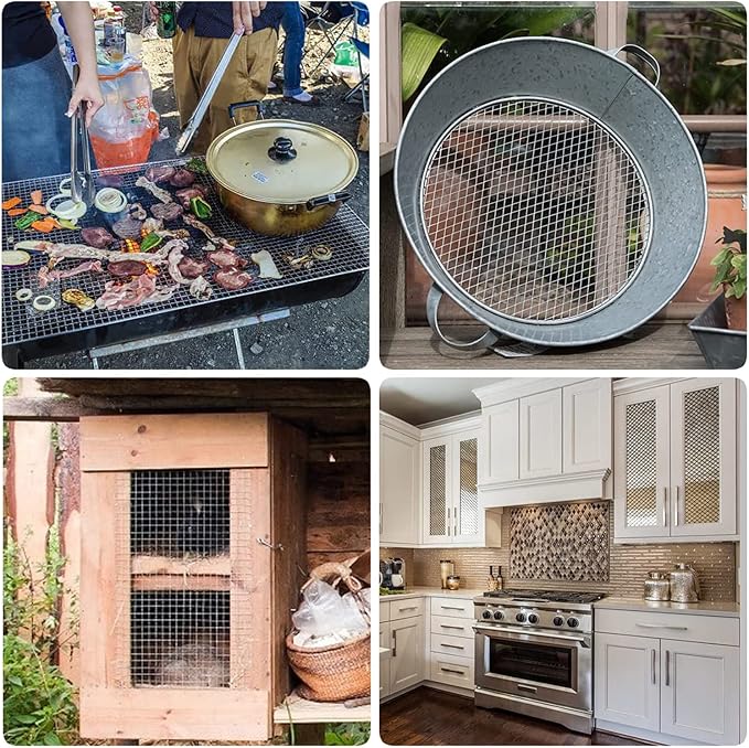 304 Stainless Steel Woven Wire Mesh,304 Stainless Steel Mesh Sheet,Heat-Resistant Woven Wire Rodent Mesh Garden Insect Screen Airbrick Filter Net with 2 Mm Mesh Hole Never Rust