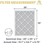 MervKing 20x25x1 Air Filter Actual Size: 19.7" x 24.7" x 0.75" MERV 8 MPR 600-700 | MADE IN USA | 4-Pack | Pleated HVAC AC Furnace Replacement