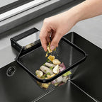 Corner Sink Strainer – PC ABS Iron Art 16.6x21.8x2cm | Foldable Basket Strainer | Sink Food Catcher | Suction Cup Drain Filter For Food Waste Disposal Scrap Collection