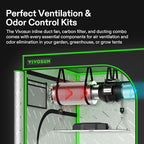 VIVOSUN Grow Tent Ventilation System, 6 Inch Inline Duct Fan with Speed Controller, 6'' Carbon Filter, and 16ft. Ducting Combo, Air Cooling and Filtration Kit for Grow Tent, Hydroponics