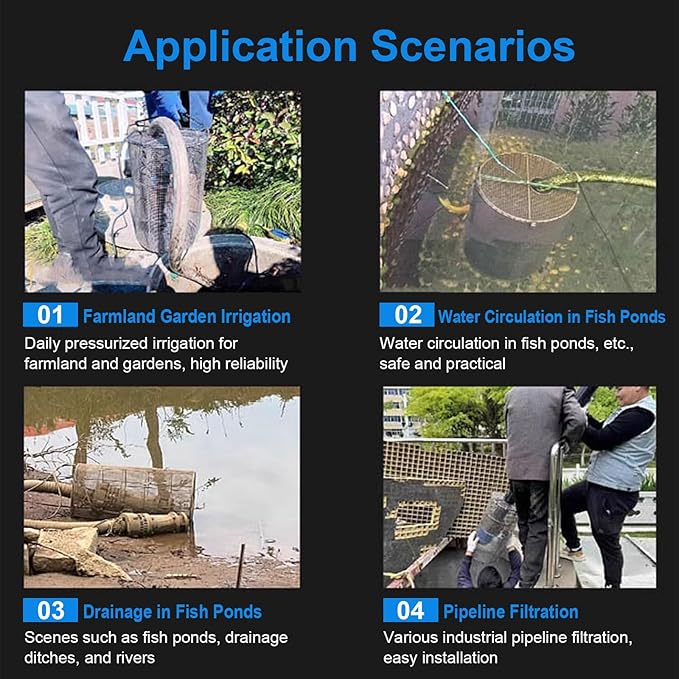 Stainless Steel Pump Filter Cover Water Pump Protective Cover Sump Pump Anti-Clogging Outdoor 1mm Mesh Pump Cover Barrier Durable And Strong For Septic Tanks Farm Irr(Size:35x60cm/13.7"x23.6",Color:A)