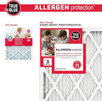 True Blue 20x25x1 MERV 11 Allergen Air Filter (4-Pack) | Electrostatic Pleated HVAC Furnace Air Filter | Replacement Filter for Home Use | Made in USA