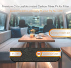 RV Premium Charcoal Activated Carbon Fiber Air Conditioner Filter - Air Duct AC Carbon Filter Replacement for RV AC Vent (2 Pack, 4" x 16")