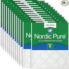 Nordic Pure 16x20x1 (Actual Size: 15 1/2 x 19 1/2 x 3/4) Poly Green MERV 6 AC Furnace Air Filters – Reduces Dust, Pollen, Pet Dander & Allergens – 24-Pack
