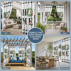 Summer Outdoor Curtains for Patio Leaves Garland Plumeria Wood Buffalo Plaid Waterproof Outside Curtains with Grommet Top Weatherproof Curtain for Cabana Pergola Gazebo, 1 Panel, 54" W x 84" L