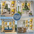 Lemon Outdoor Curtains for Patio Lemons in Baskets Summer Tropical Plant Brown Waterproof Outside Curtains with Grommet Top Weatherproof Curtain for Cabana Pergola Gazebo, 2 Pack, 54" W x 95" L