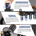 NEWPO 1/4'' NPT 4 Stage Air Drying System,Air Dryer for Compressor,5 &0.01 Micron Brass Coalescing Filter,Double Desiccant Dryer for Plasma Cutter and Paint Spray,Semi-Auto Drain (Black)
