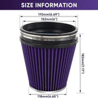6" 152mm Cold Air Intake Filter Clamp-On Replacement High Flow Inlet Air Filter High Performance Washable Cone Filter 7" Tall Purple