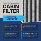Spearhead Odor Defense Breathe Easy Cabin Filter | Fits Bronco/Sport, Escape, Explorer, Maverick, Mustang Mach-E, Aviator, Corsair, Nautilus | 25% Longer Lasting w/Activated Carbon (BE-772)