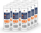Aquaboon 5 Micron 10 x 2.5 Carbon Block Water Filter Cartridge CTO Whole House Water Filter Replacement Compatible with WHKF-WHWC, FXWTC, 12-PACK