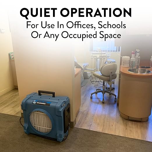 Bundle of Dri-Eaz HEPA 700 Air Scrubber, Industrial Air Filtration System + Following Filters: 1" HEPA (12-Pack) + 1" Carbon (4-Pack) + 2" Pleated (6-Pack) + Synthetic (8-Pack)