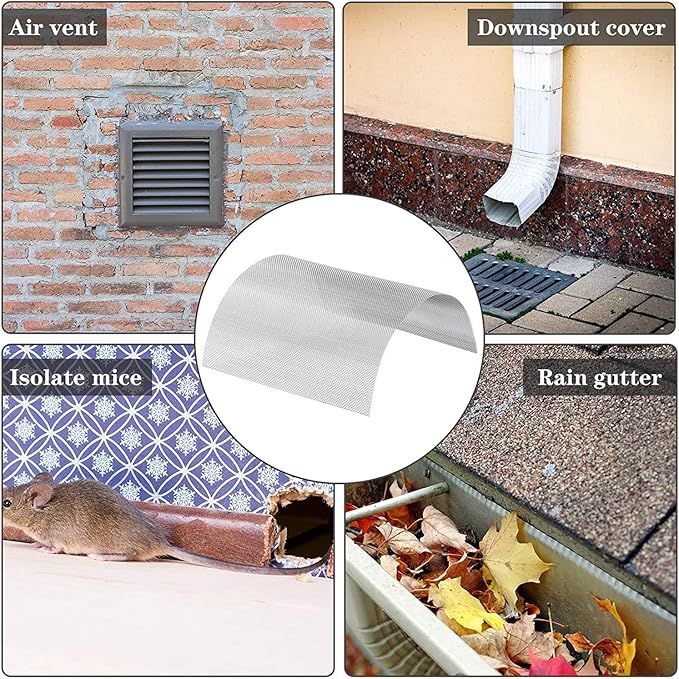 Stainless Steel Woven Wire Mesh Stainless Steel Woven Wire Mesh 14 Mesh Rodent Control Cage Net Garden Insect Screen Corrosion-Resistant Filter - 1.54mm Hole (Silver 1.2x1m)
