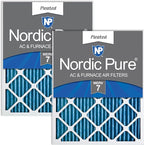 Nordic Pure 16x25x1 (Actual Size: 15 1/2 x 24 1/2 x 3/4) Pleated MERV 7 Air Filters 2 Pack